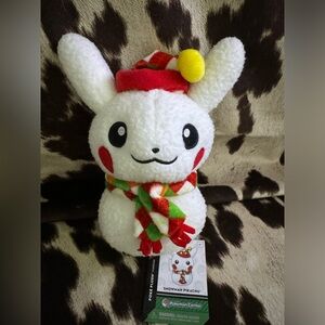 Pikachu Pokemon Center 2015 Snowman Christmas Plush Toy Aurora Tour